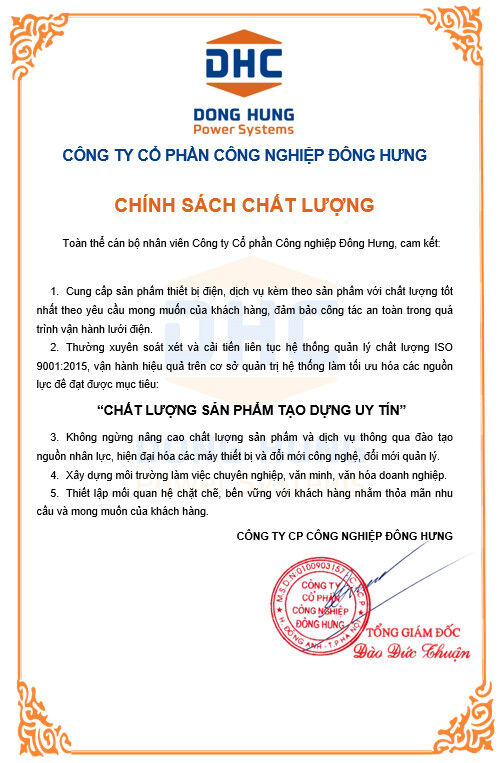 Chính sách chất lượng Đông Hưng